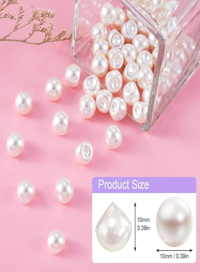 Aakriti 10mm Round Pearl Button Bulk with Hole White Plastic Pearl Bead Decoration Accessories for Sewing Dress Sweater Skirt Shirt Crafts DIY Jewelry Making (200) - Image 3